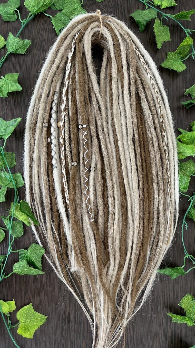 Set Ragnar Ombre Custom Dreads Synthetic Double Ended or Single Ended - Hair Accessories - Other Man-Made Fibers Gray