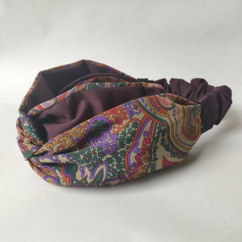 Petitbebe ~ Taiwan Presbyopia Floral Interlaced Hairband (Coffee Purple) - Hair Accessories - Cotton & Hemp Brown