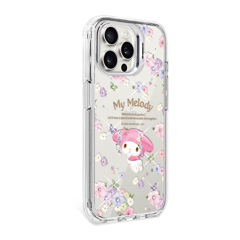 Sanrio iPhone full range of shockproof dual-material invisible stand color diamond phone cases-Fragrant Melody - Phone Cases - Other Materials Multicolor