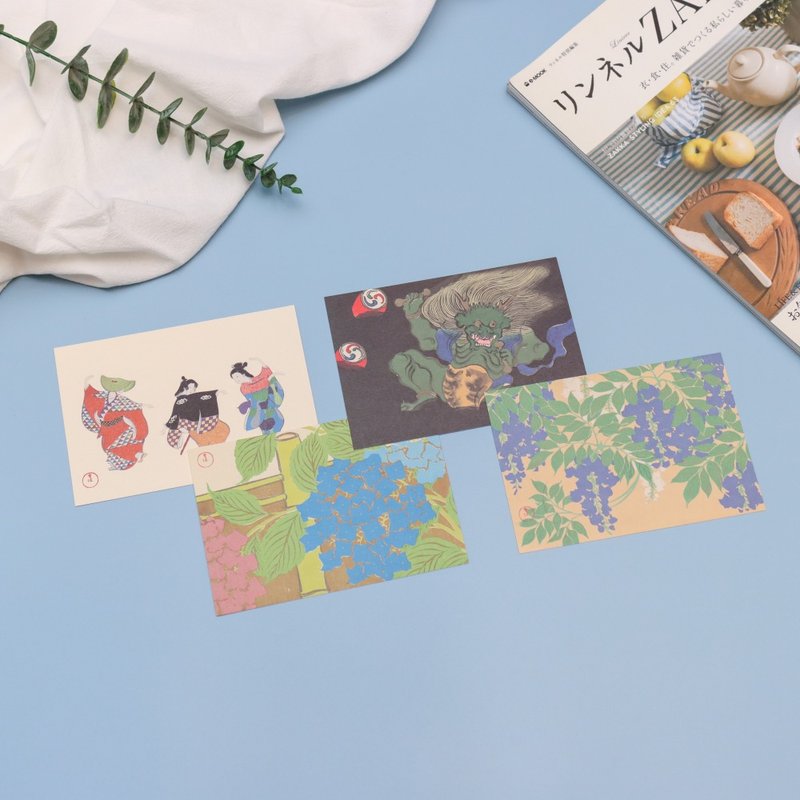 Kyoto Yunshudo postcards - Kasaka Xuejia series - dance / thunder / hydrangea / rattan - Cards & Postcards - Paper 
