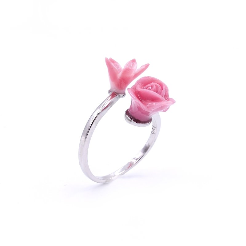 Pamycarie ROSY ROSIE Valentine's Day Limited Edition Rose Ring - แหวนทั่วไป - ดินเหนียว สึชมพู