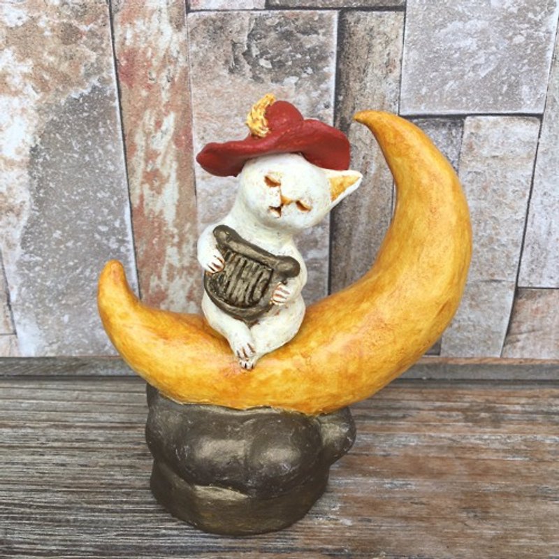moon poetry cat - Items for Display - Clay 