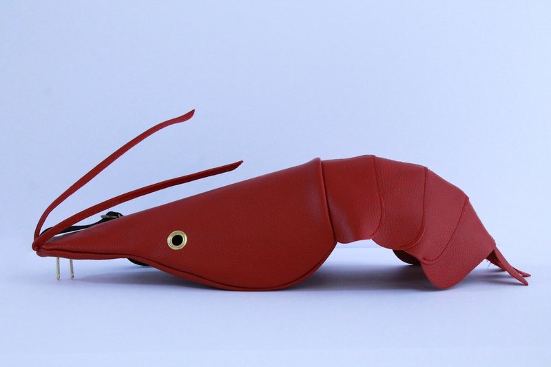 蝦子包 - 側背包/斜背包 - 真皮 紅色