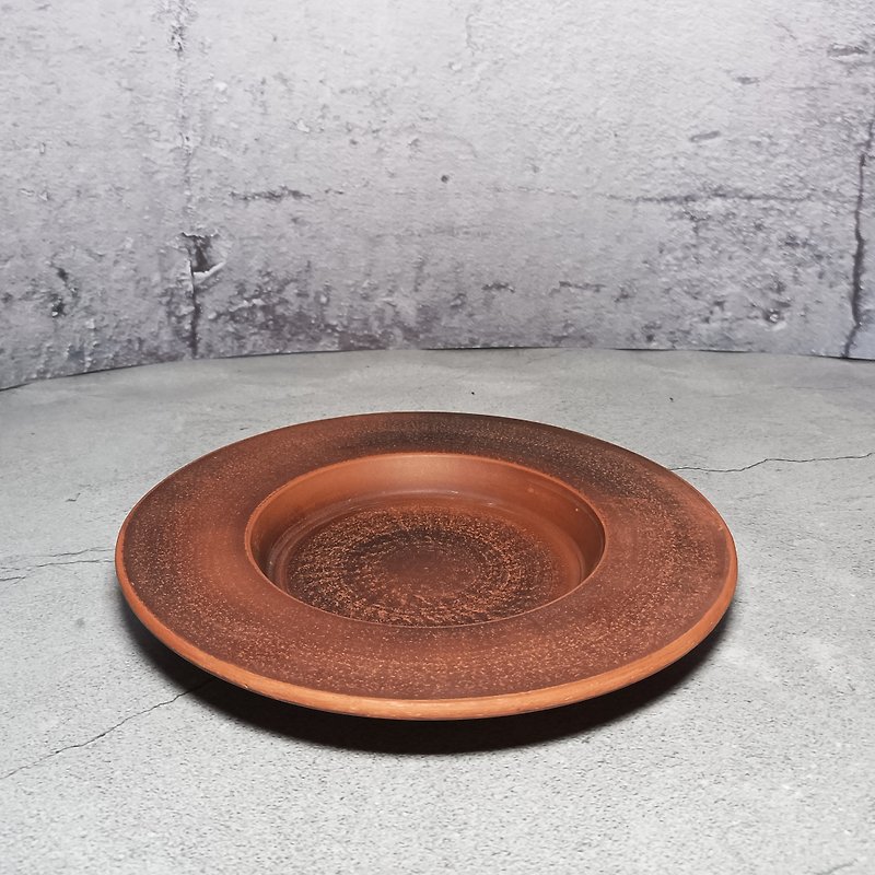 陶盤直徑22.5釐米手工紅粘土 - 盤子/餐盤 - 黏土 
