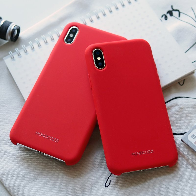 GRITTY | Liquid Silicon Stain Resistant Case for iPhone XS / XS Max - Red - Phone Cases - Rubber Red