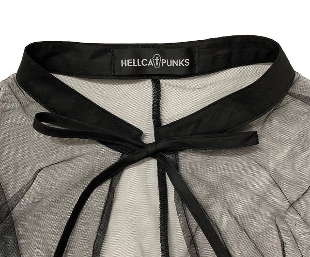 ボレロ シースルー 長袖 リボン ブラック Mサイズ レディース HELLCATPUNKS ヘルキャットパンクス シースルーボレロ シースルーボレロ/ブラック/Mサイズ/hellcatpunks/hcp-cd-0022