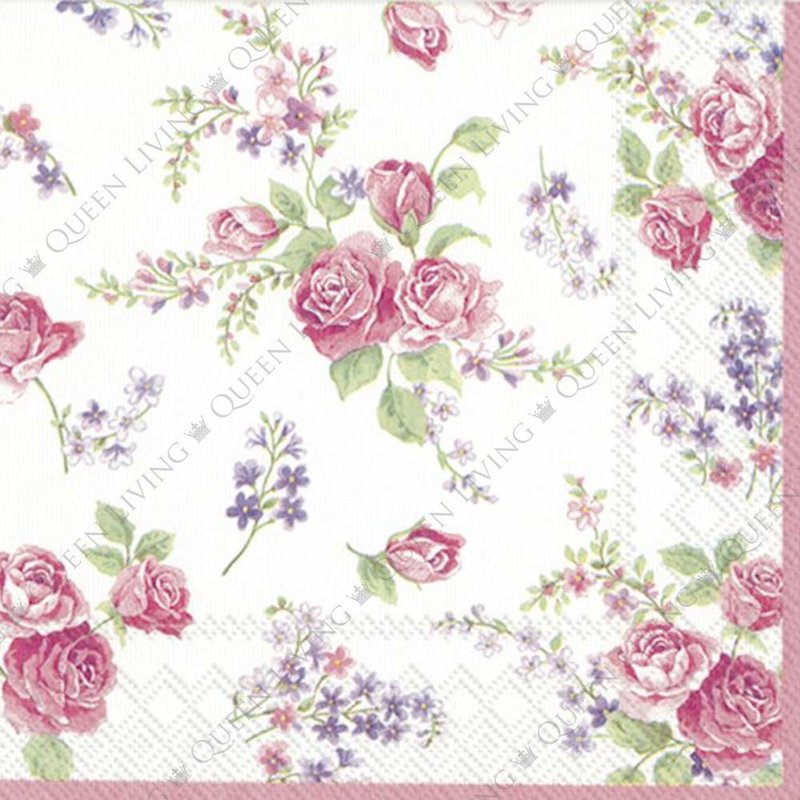 German IHR-33*33cm napkin-Rosamont White - Place Mats & Dining Décor - Paper Multicolor