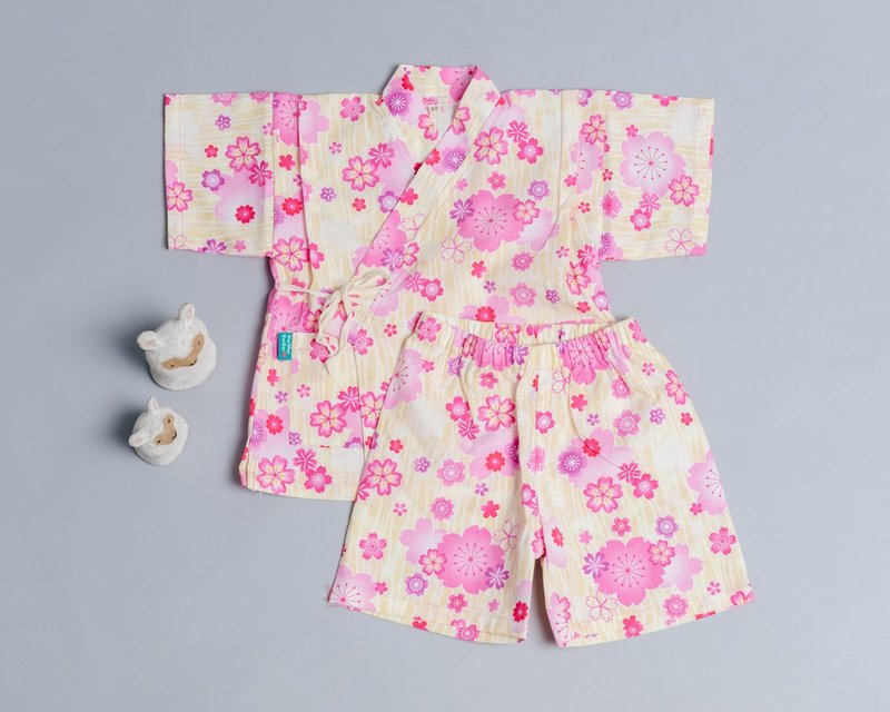 Jinhei Kimono-Japanese style 3 pajamas baby bag fart jumpsuit jumpsuit catch week newborn bb shirt - ชุดทั้งตัว - ผ้าฝ้าย/ผ้าลินิน สึชมพู