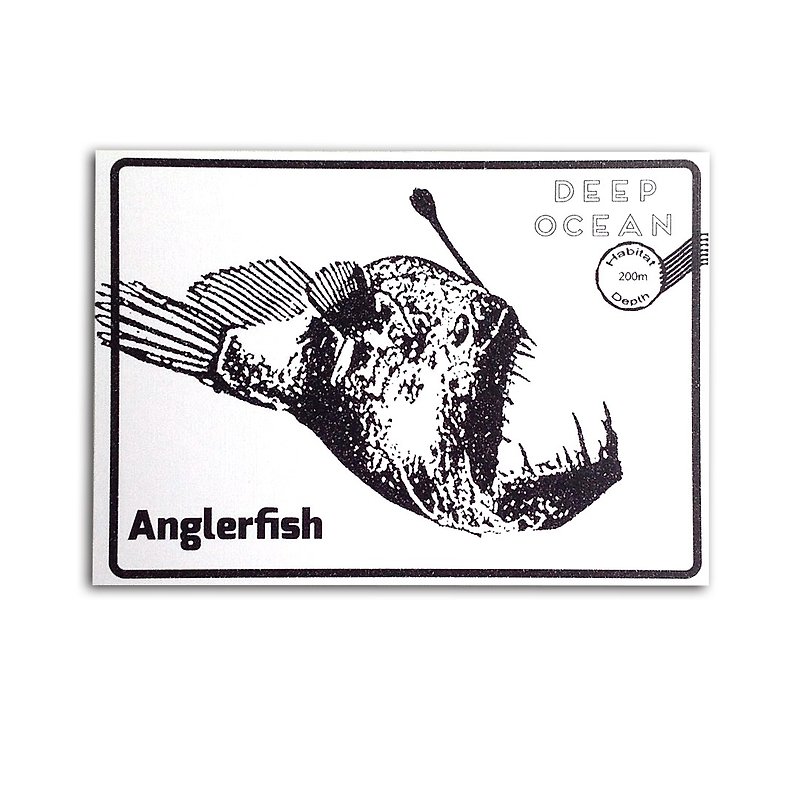 【Additional Purchase Only】Anglerfish Postcards - Cards & Postcards - Paper White