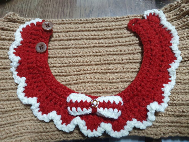 Material package (finished product) cat collar wool knitting - ปลอกคอ - ผ้าฝ้าย/ผ้าลินิน หลากหลายสี