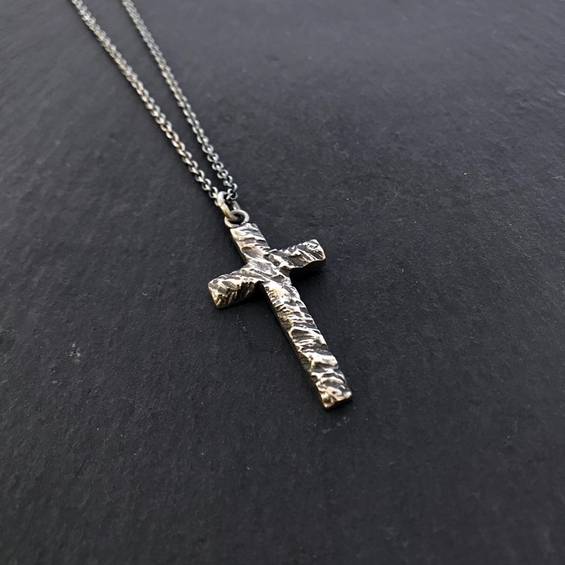 Cross Necklace - Mountain - สร้อยคอ - เงิน สีเงิน