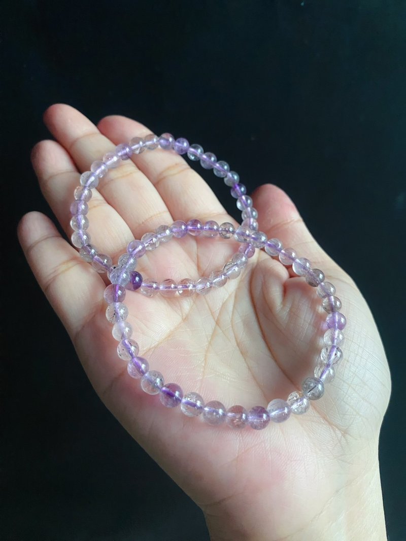 超七水晶 智慧之石 紫水晶 手鍊 學習專注 多圈 禮物 天然石 - 手鍊/手環 - 水晶 紫色