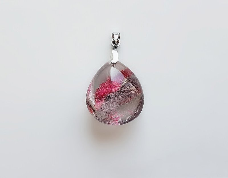 Gem series • Sink natural crystal ghost crystal • pendant - Necklaces - Gemstone Red