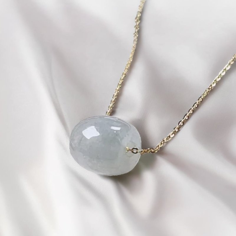 [Everything goes well] Ice Jade Passepartout Necklace | Natural Burmese Jade A-grade | Gift - สร้อยคอ - หยก สีใส