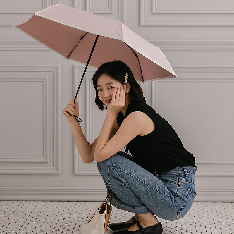 【rento】防曬彩膠素色迷你傘-撫子 - 雨傘/雨衣 - 防水材質 粉紅色