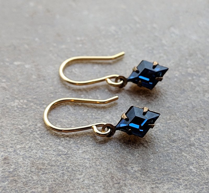 Dainty Blue Glass Earrings - Earrings & Clip-ons - Glass Blue
