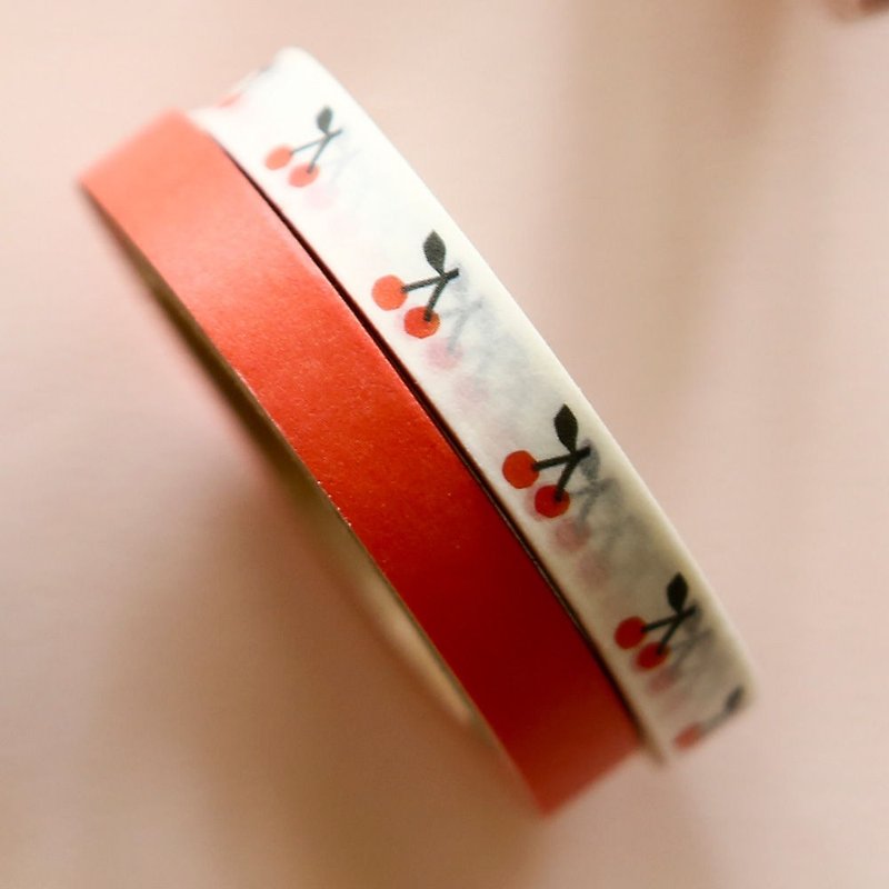Hand Lace Paper Tape 2 into -05 Cherry, E2D11369 - Washi Tape - Paper Red