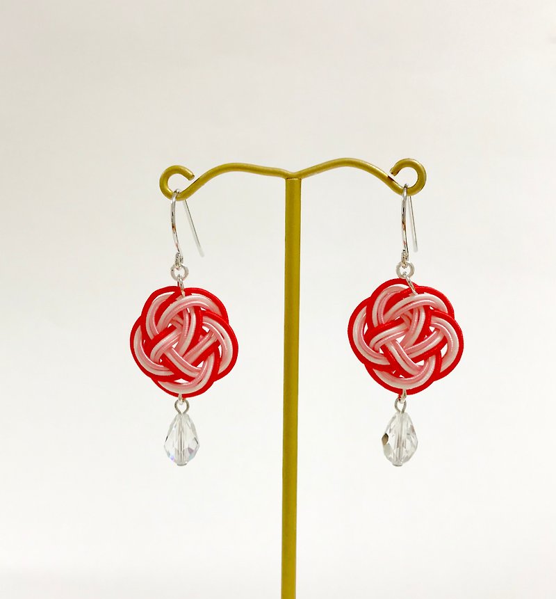 Japanese Mizuhiki earring - ต่างหู - กระดาษ สีแดง