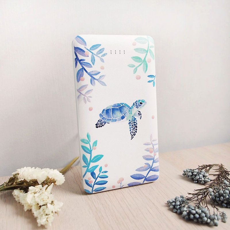 10000mAh Two-wire Power Bank- Dream Turtle - Chargers & Cables - Plastic Blue