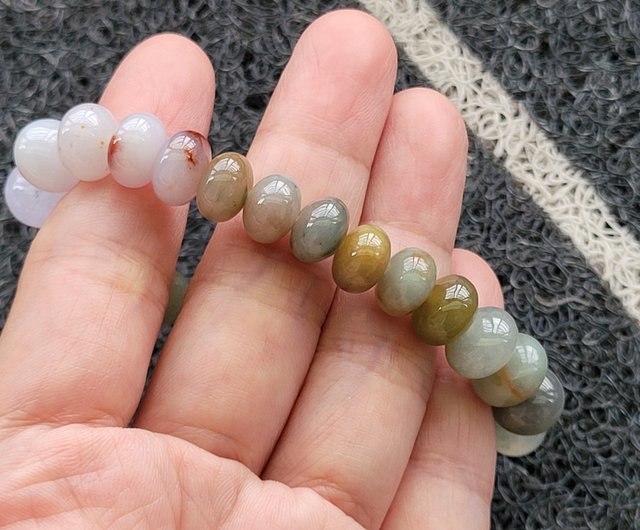 純翡翠】天然翡翠 氷辰砂 赤紫多宝珠 ブレスレット プレイヤー