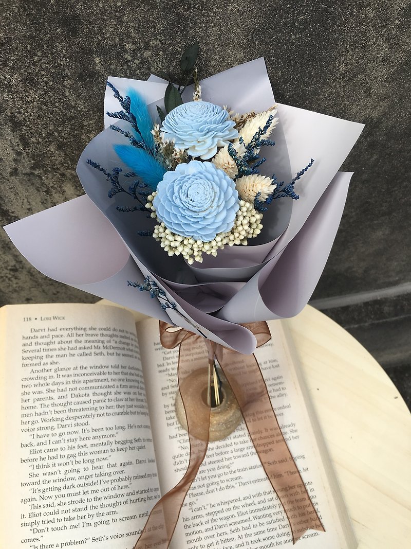 [Free and love] small bouquet / bouquet / dry flower / sun rose bouquet - Dried Flowers & Bouquets - Plants & Flowers Blue