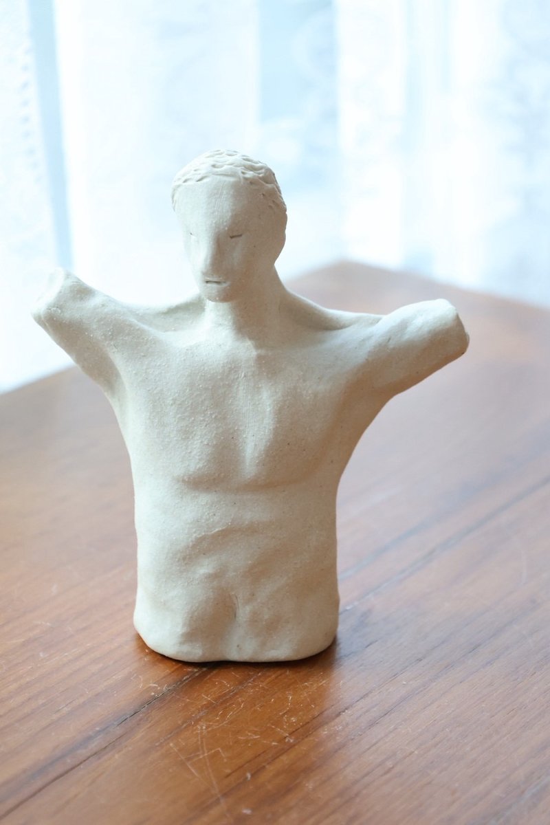 【聖誕節禮物】藝術風男人雕像 - 擺飾/家飾品 - 陶 白色