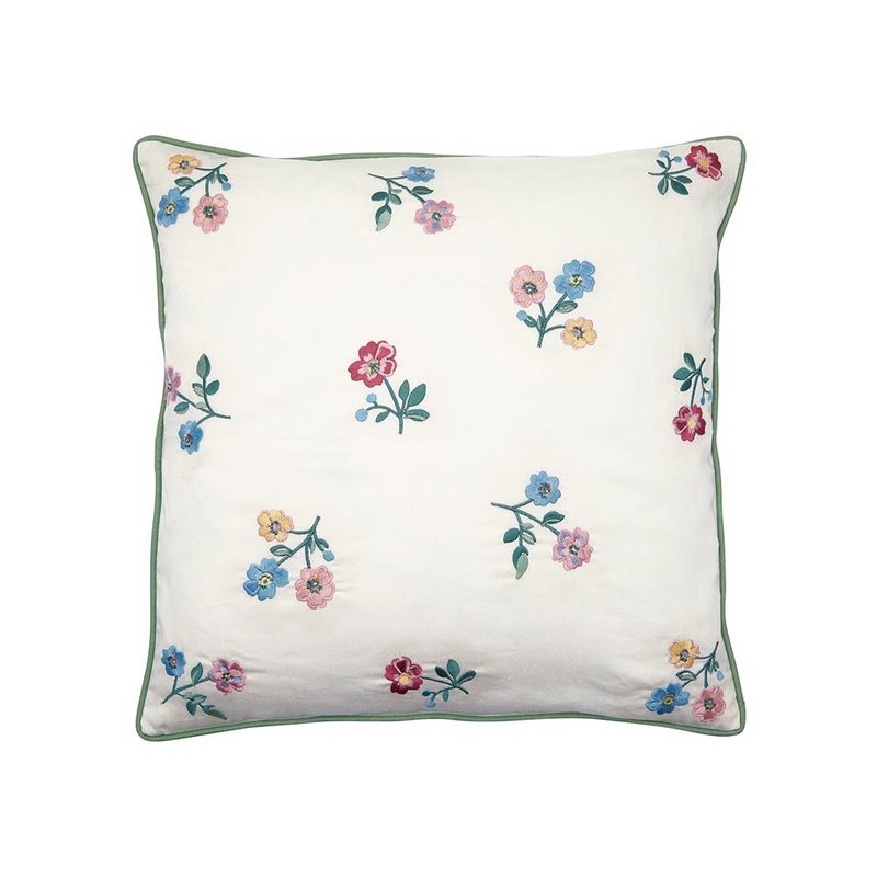 Danish GreenGate Adelena white embroidered pillowcase 40x40cm - หมอน - ผ้าฝ้าย/ผ้าลินิน หลากหลายสี