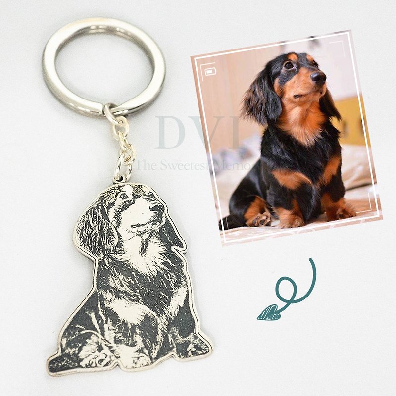 Personalized Photo Engrave Necklace Pets Dogs Lover Birthday Gift Memorial Gift - ที่ห้อยกุญแจ - เงินแท้ สีเงิน
