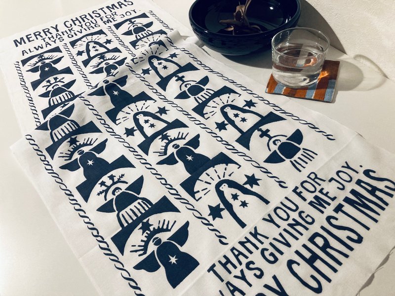 Christmas tenugui - タオル・バスタオル - コットン・麻 ブルー