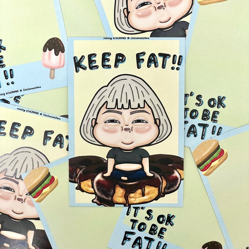 Postcard from Konishi-myeon - Keep Fat - การ์ด/โปสการ์ด - กระดาษ สีน้ำเงิน