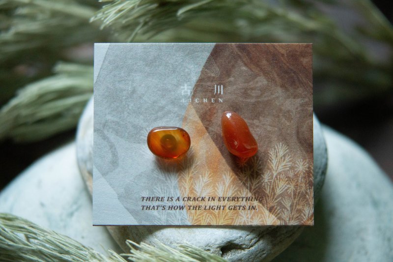 CRACK | 礦物系耳環 |  EARRINGS - 耳環/耳夾/耳骨夾 - 玉石 橘色