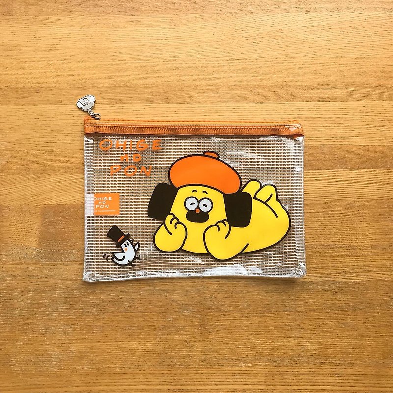 Small vinyl pouch B - กระเป๋าเครื่องสำอาง - ผ้าฝ้าย/ผ้าลินิน สีเหลือง