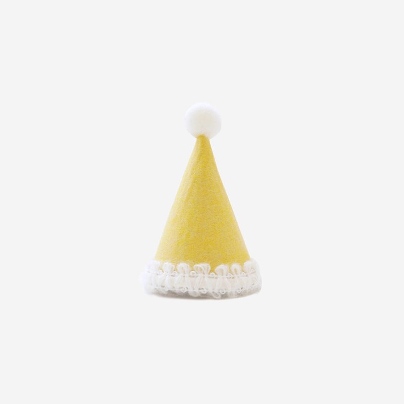 BonBon Hat 貓咪魔法巫師帽 - Mustard - 寵物衣服 - 羊毛 黃色