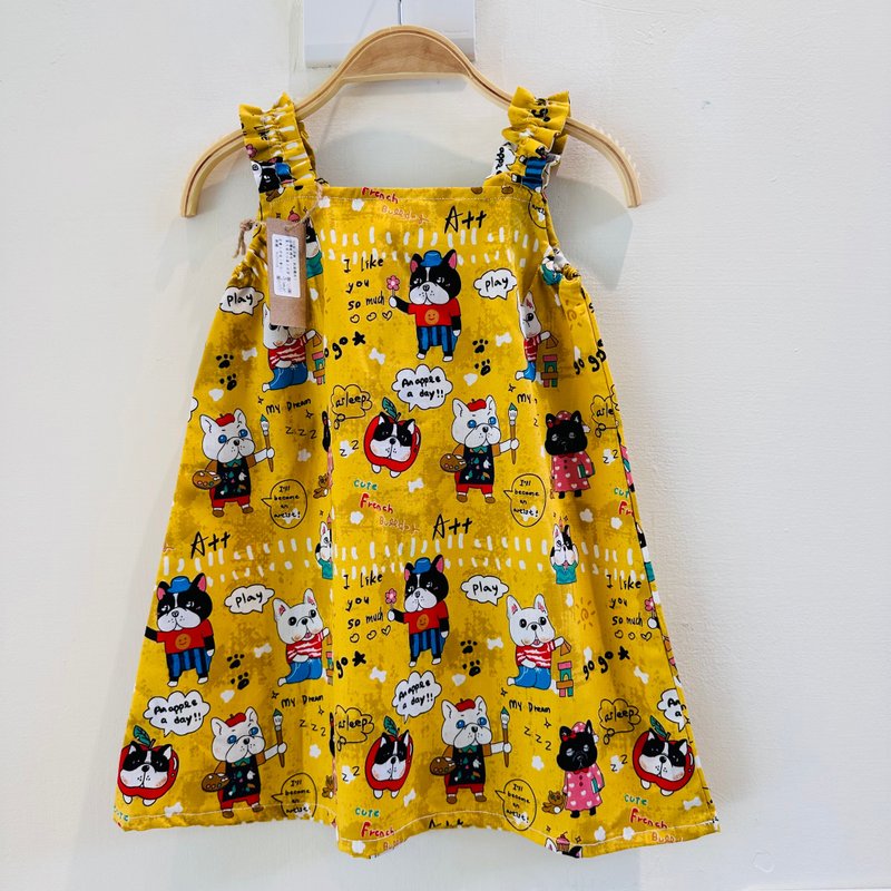 Ready stock - vest dress Wangwang/can be worn as a top when you grow up/ - กระโปรง - ผ้าฝ้าย/ผ้าลินิน 