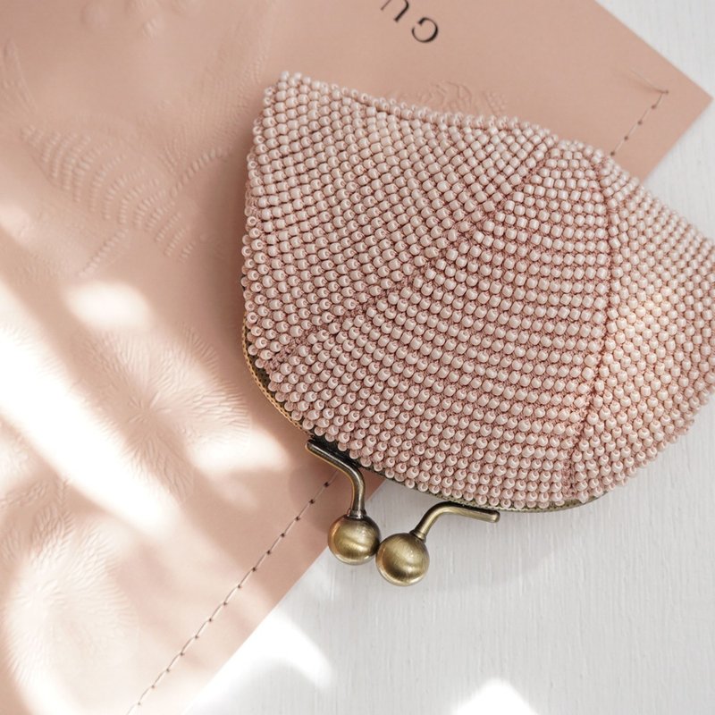 Ba-ba handmade Seedbeads crochet coinpurse No.1880 - 零錢包/小錢包 - 其他材質 粉紅色