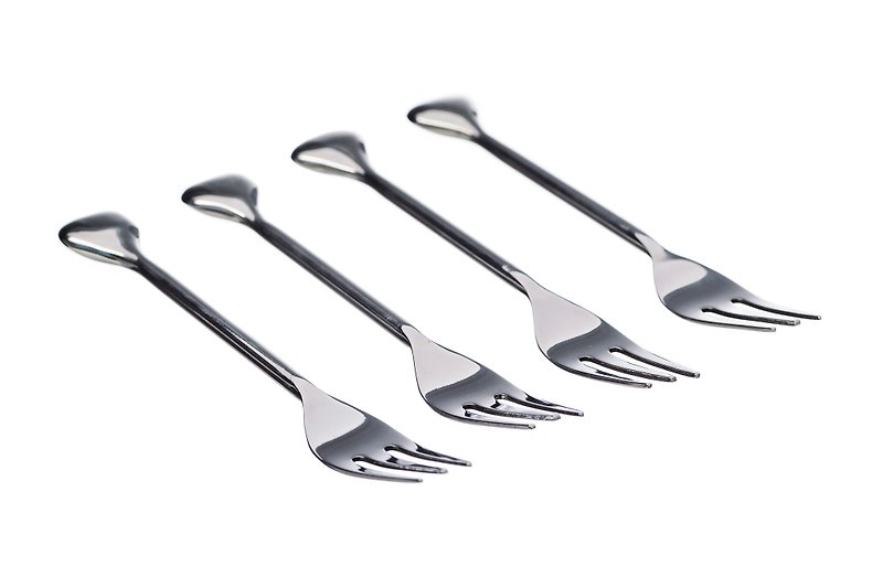 (UK) Heart Pastry Forks (Set of 4)~  The Just Slate Company - ช้อนส้อม - โลหะ 