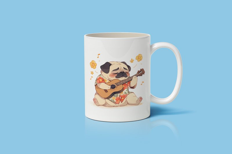 Boombuy Original Cute Puppy Mug (Pug) - Mugs - Porcelain White