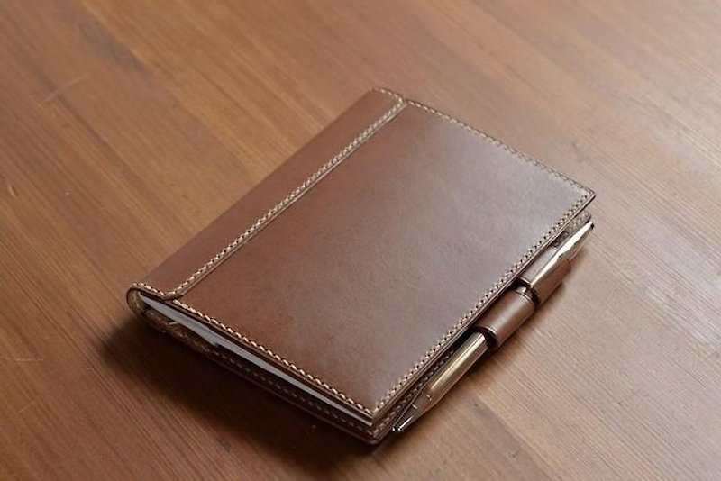 Swallow notebook with pen holder A6 Leather cover Color order - Notebooks & Journals - Genuine Leather Multicolor
