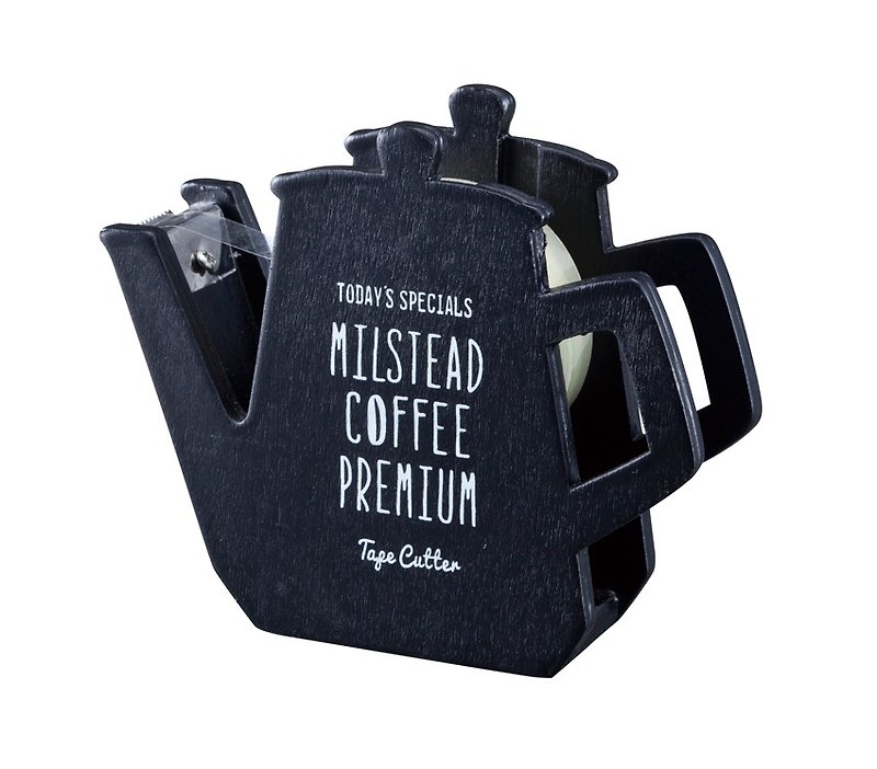 【日本Decole】MILSTEAD COFFEE文具系列★咖啡壺造型膠帶台(附透明膠帶) - 紙膠帶 - 木頭 黑色