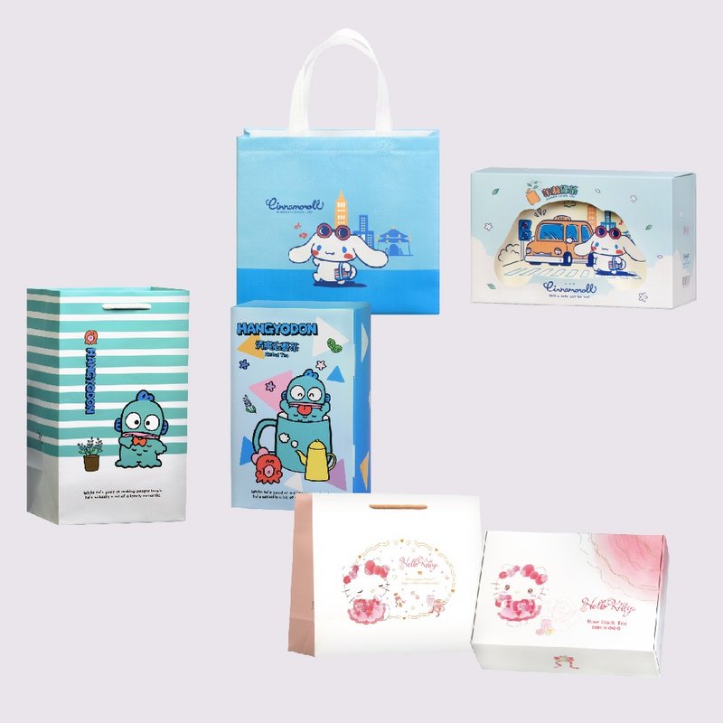 沐月茶葉福袋(大耳狗茉莉綠茶+漢頓清爽忘憂茶+KITTY玫瑰紅茶) - 茶葉/茶包/水果茶 - 瓷 藍色