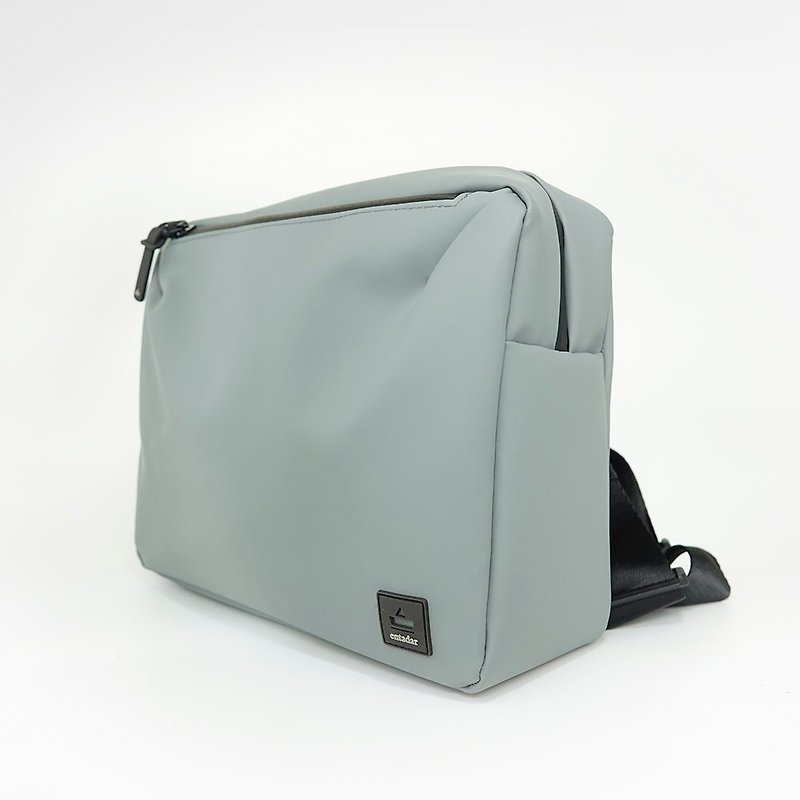 Urban chest and waist bag (cool gray) - กระเป๋าแมสเซนเจอร์ - วัสดุกันนำ้ สีเทา