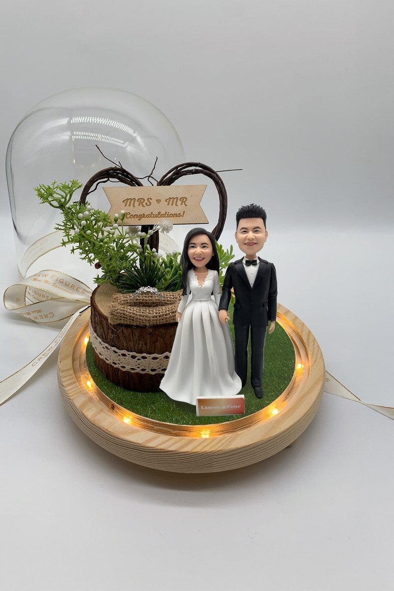 西式草原婚禮 場景 人像公仔 戒指托擺設 Western-style Ring S - 紋身貼紙/刺青貼紙 - 陶 多色