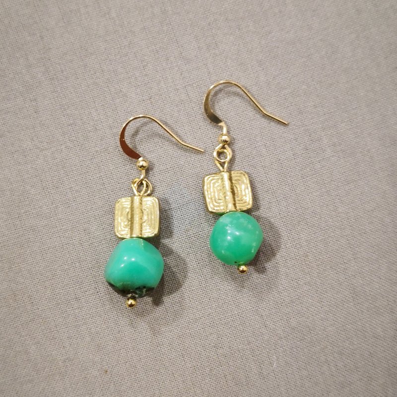 Gemstone Bronze Earrings-Type A Chrysoprase - Bracelets - Gemstone Green