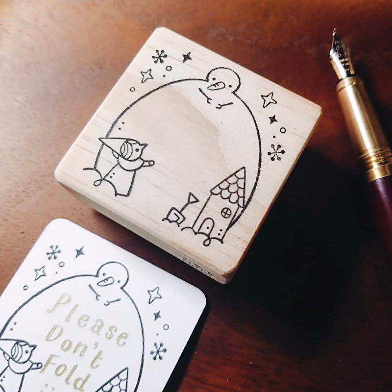 【The snowy season】Let's build a snowman with little elf/ Hand-carved stamp - Stamps & Stamp Pads - Plastic 