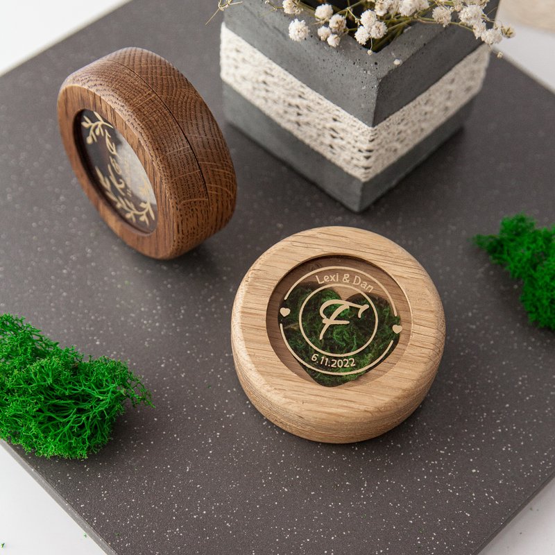 Engagement wedding ring box for wedding ceremony custom personalized cases - 其他 - 木頭 