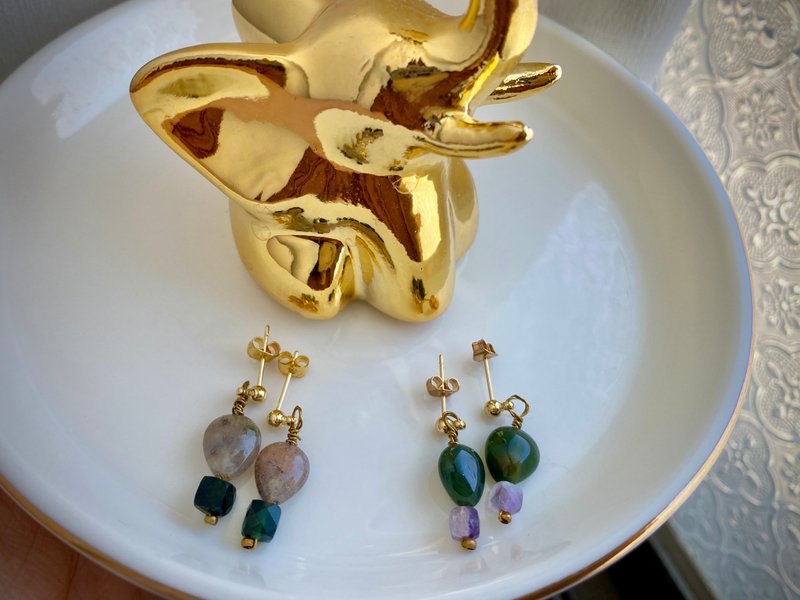 Dream take off hot air balloon - Earrings & Clip-ons - Semi-Precious Stones 