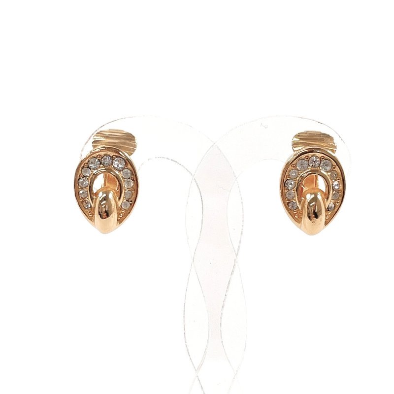 【日本直送 中古美品】クリスチャンディオール Christian Dior イヤリング メタル/ラインストーン ゴールド ヴィンテージ - 耳環/耳夾/耳骨夾 - 貴金屬 金色