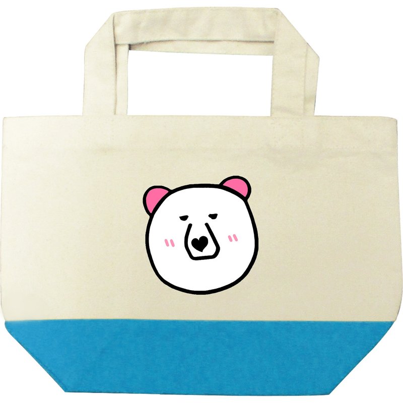 Nose Heart Bear Original Tote Bag S - กระเป๋าถือ - ผ้าฝ้าย/ผ้าลินิน สีเหลือง