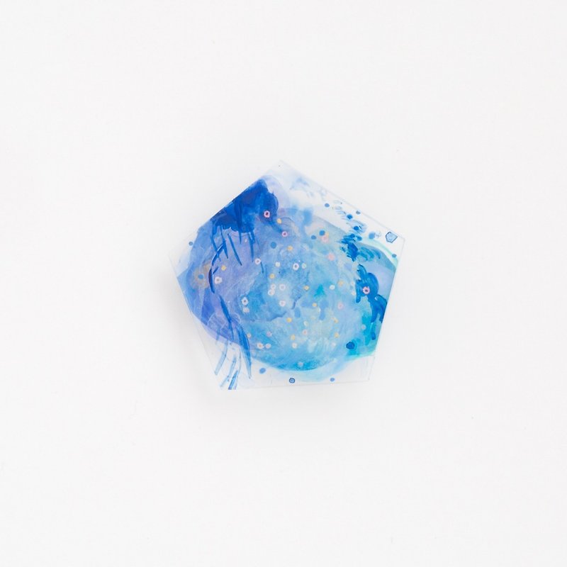 絵のブローチ【五角】 - 胸針/心口針 - 壓克力 藍色