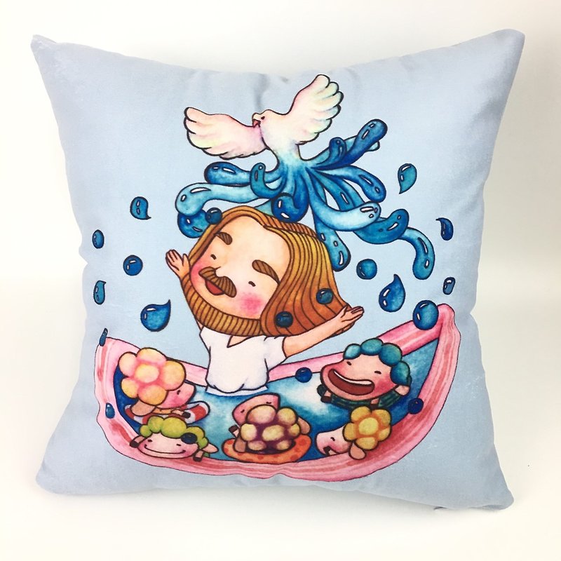 Blessing and cuddling - Aiko - Pillows & Cushions - Down Blue